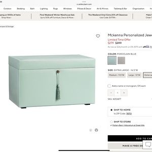 Pottery Barn Mckenna Jewelry Box - Extra Large